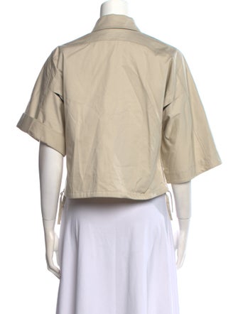 Tory Burch Three-Quarter Sleeve Crop Top