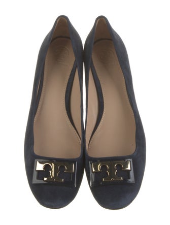 Tory Burch Suede Leather Trim Embellishment Flats