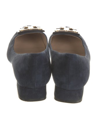Tory Burch Suede Leather Trim Embellishment Flats