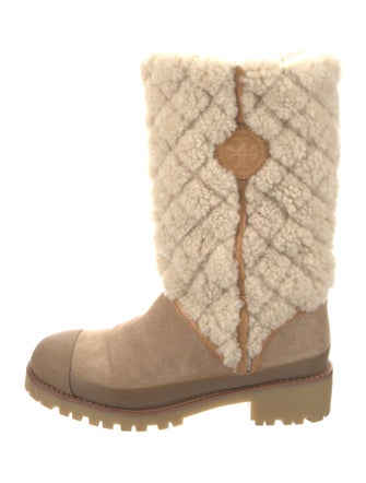 Tory Burch Shearling Moto Boots