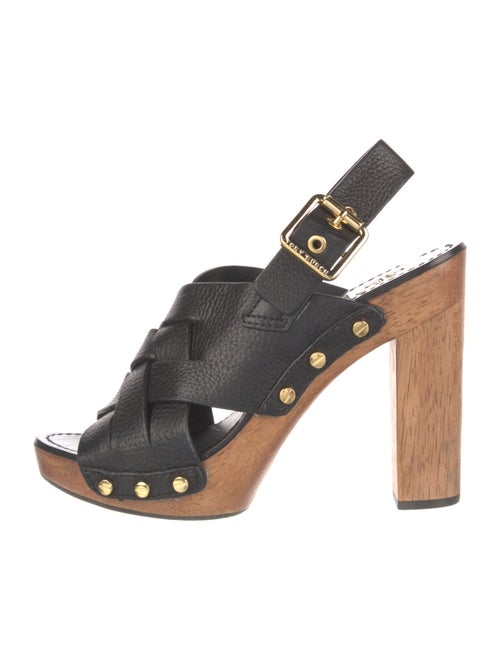Tory Burch Leather Studded Accents Slingback Sandals