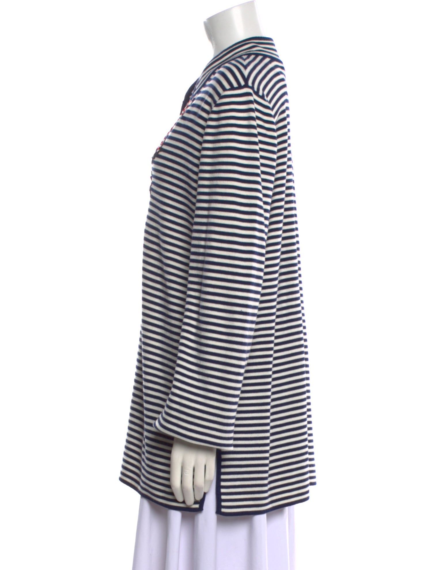 Tory Burch Striped V-Neck Sweater
