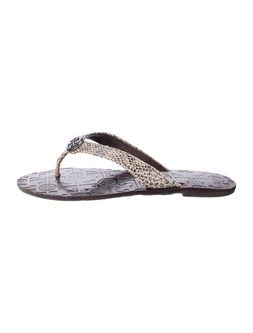 Tory Burch Snakeskin Printed Flip Flops
