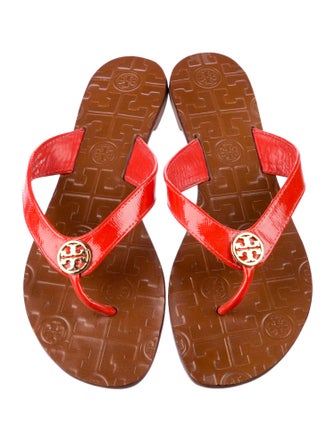 Tory Burch Patent Leather Flip Flops
