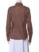 Tory Burch Striped Long Sleeve Button-Up Top