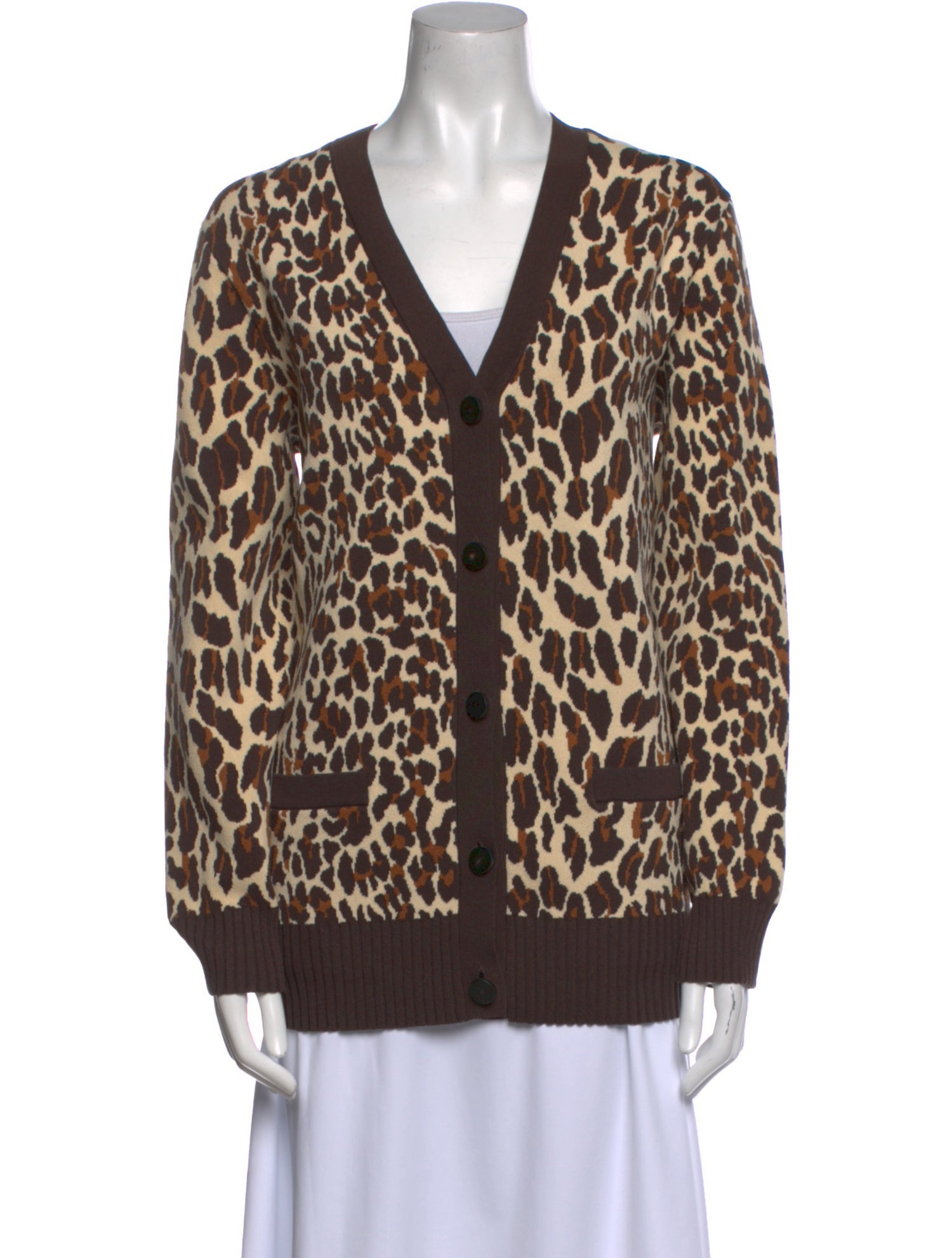 Tory Burch Animal Print V-Neck Tunic