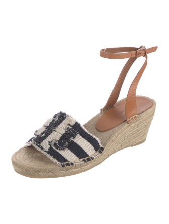 Tory Burch Leather Striped Espadrilles