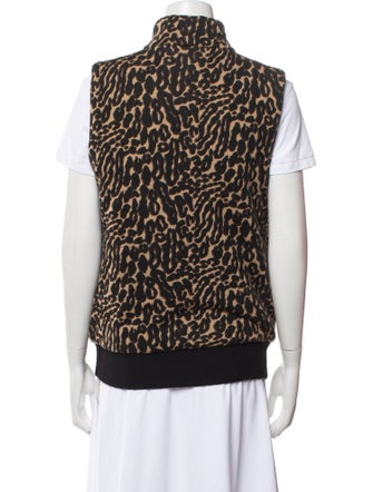 Tory Burch Merino Wool Animal Print Vest