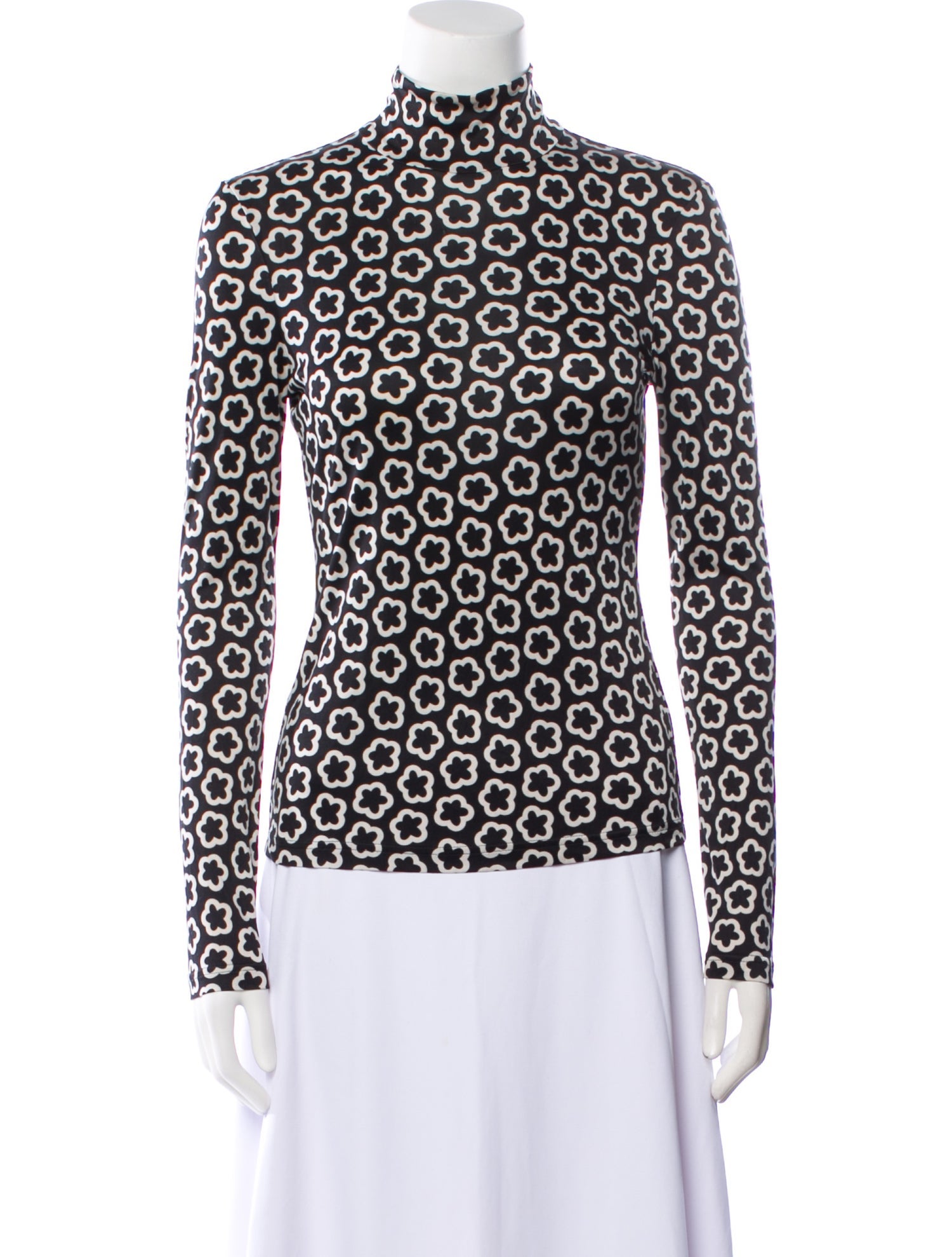 Tory Burch Printed Mock Neck Top
