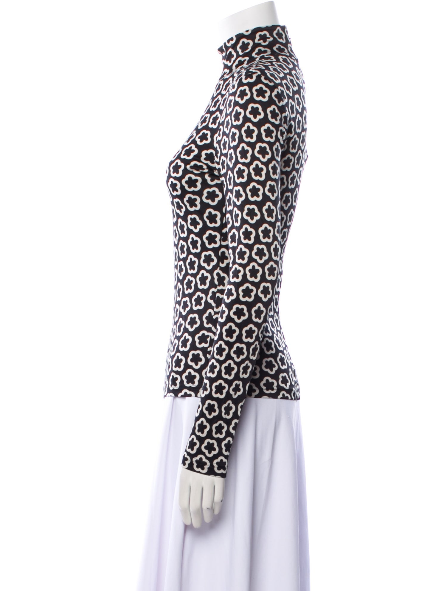 Tory Burch Printed Mock Neck Top