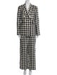 Tory Burch Linen Plaid Print Pantsuit