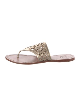 Tory Burch Leather Printed Slides