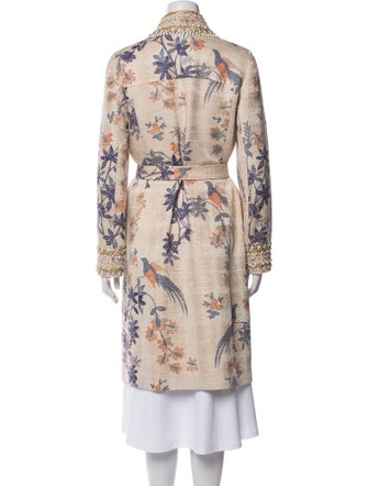 Tory Burch Floral Print Trench Coat