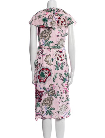 Tory Burch Floral Print Midi Length Dress