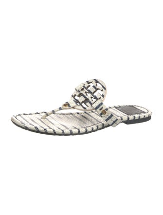 Tory Burch Leather Striped Slides