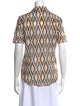 Tory Burch Printed Short Sleeve Button-Up Top
