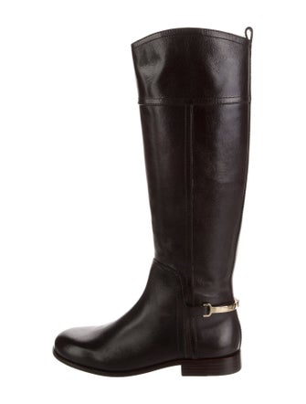 Tory Burch Leather Chain-Link Accents Riding Boots