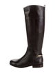 Tory Burch Leather Chain-Link Accents Riding Boots