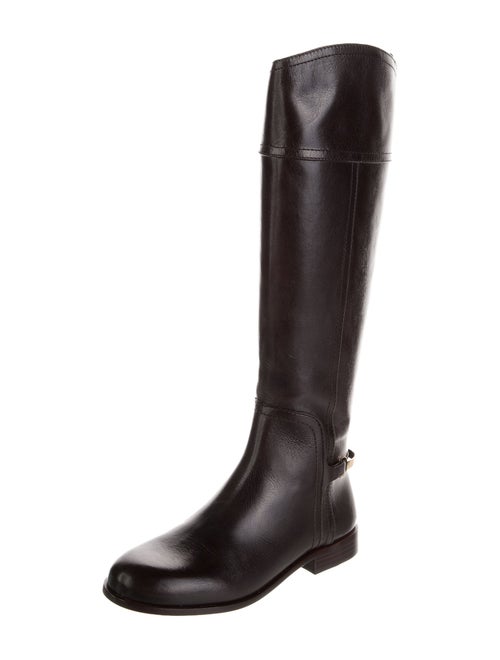 Tory Burch Leather Chain-Link Accents Riding Boots