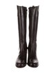 Tory Burch Leather Chain-Link Accents Riding Boots