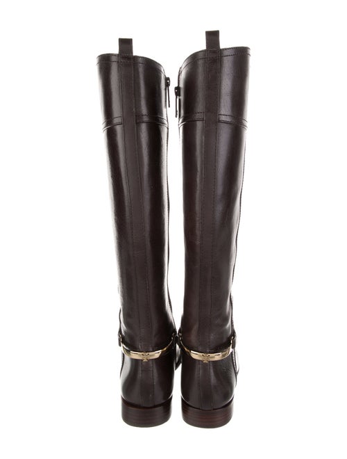 Tory Burch Leather Chain-Link Accents Riding Boots