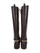 Tory Burch Leather Chain-Link Accents Riding Boots