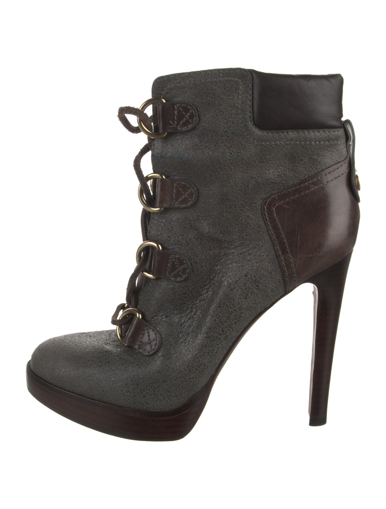 Tory Burch Leather Lace-Up Boots