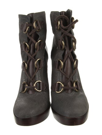 Tory Burch Leather Lace-Up Boots