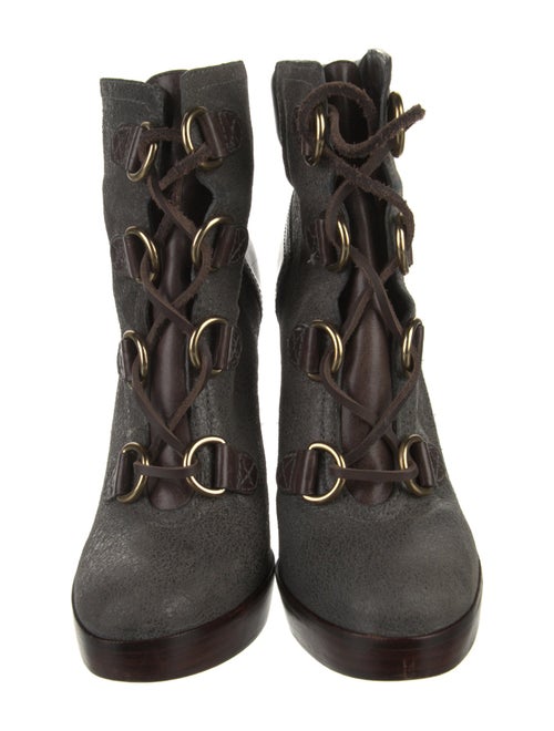 Tory Burch Leather Lace-Up Boots