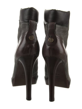 Tory Burch Leather Lace-Up Boots