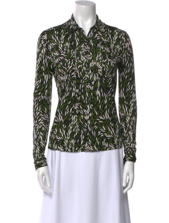 Tory Burch Silk Printed Button-Up Top
