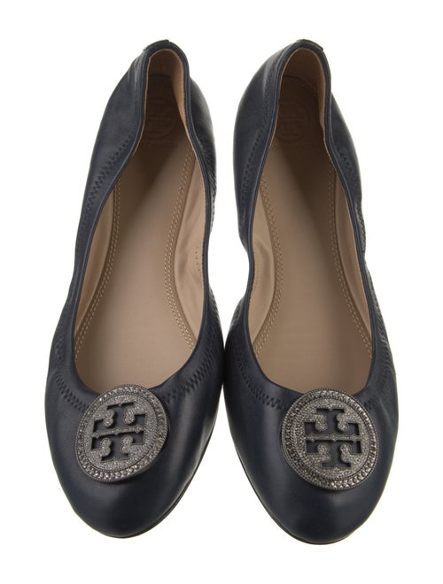 Tory Burch Leather Crystal Embellishments Ballet Flats