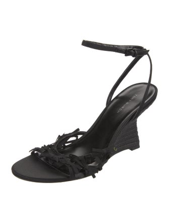 Tory Burch Leather Bow Accents Slingback Sandals