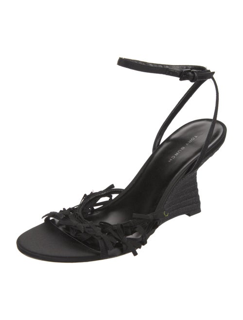 Tory Burch Leather Bow Accents Slingback Sandals