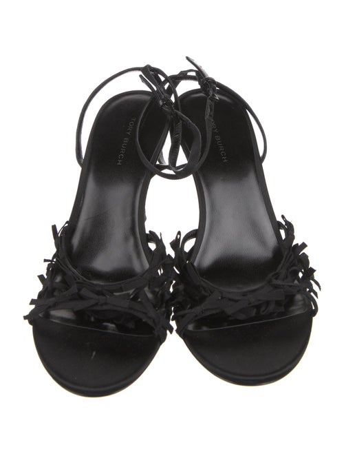 Tory Burch Leather Bow Accents Slingback Sandals