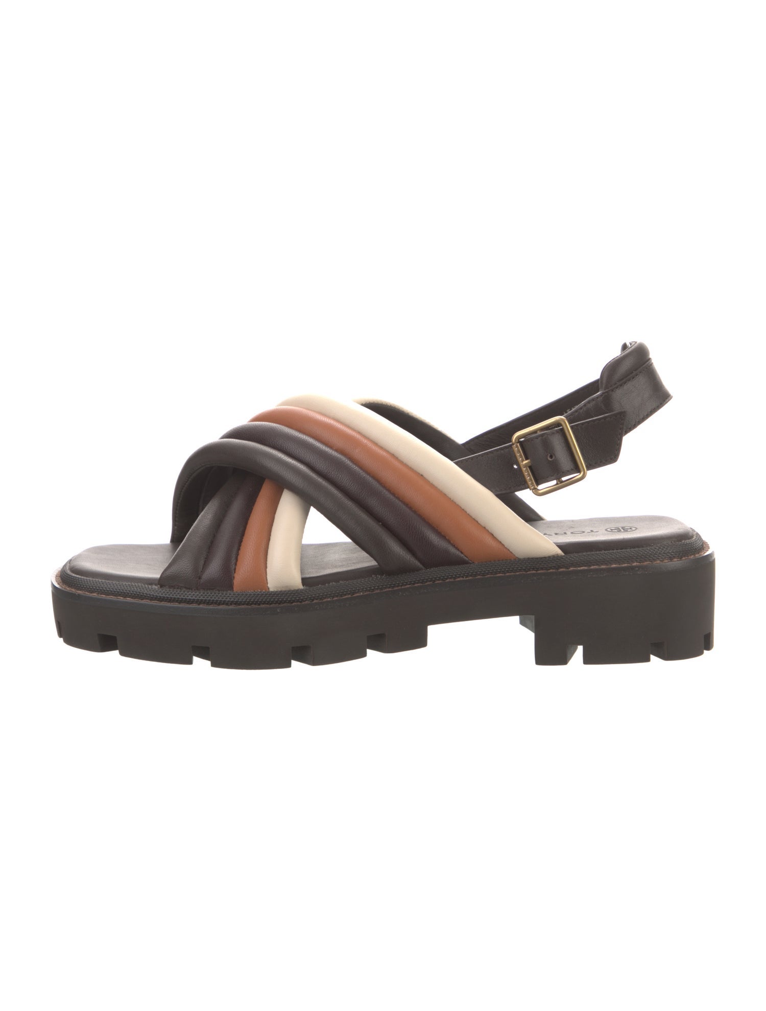 Tory Burch Leather Striped Slingback Sandals