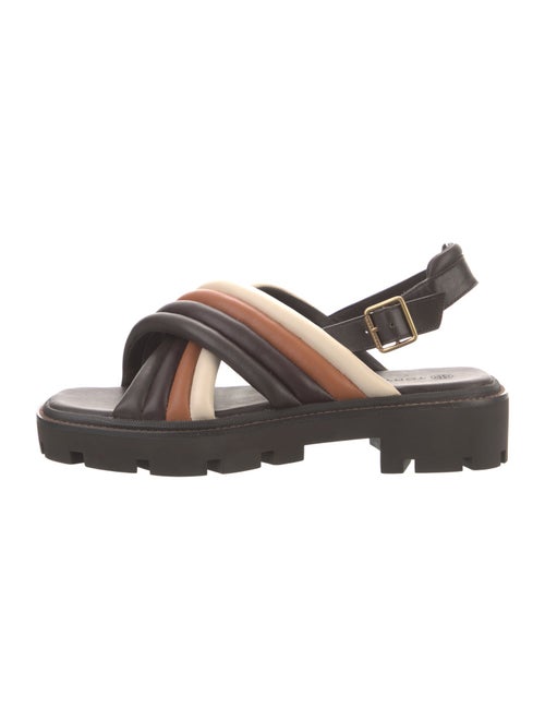 Tory Burch Leather Striped Slingback Sandals