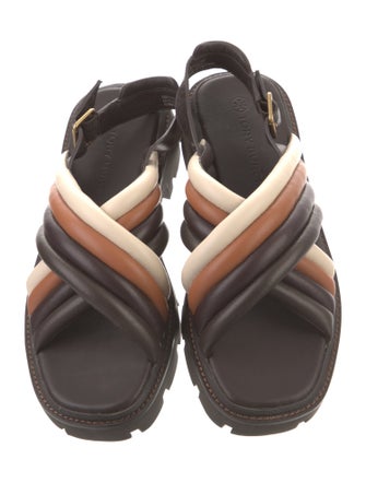 Tory Burch Leather Striped Slingback Sandals
