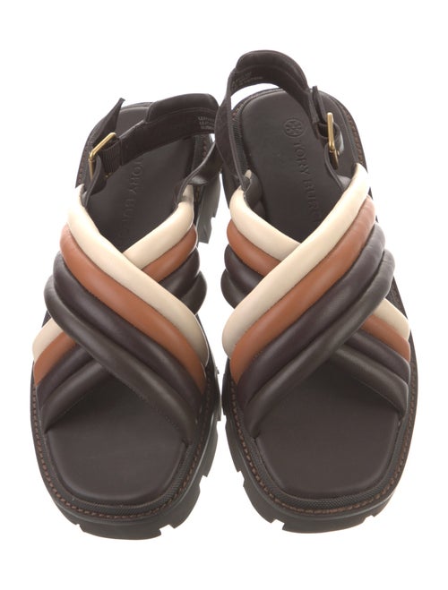 Tory Burch Leather Striped Slingback Sandals