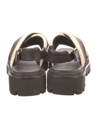 Tory Burch Leather Striped Slingback Sandals