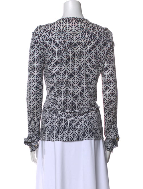 Tory Burch Printed Scoop Neck Blouse