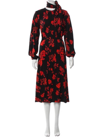 Tory Burch Floral Print Midi Length Dress