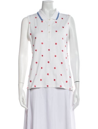 Tory Burch Printed Sleeveless Polo
