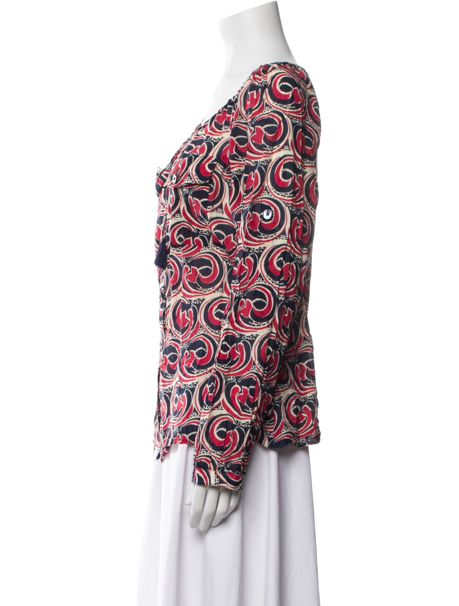 Tory Burch Printed Scoop Neck Blouse
