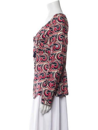 Tory Burch Printed Scoop Neck Blouse