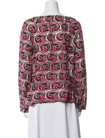 Tory Burch Printed Scoop Neck Blouse