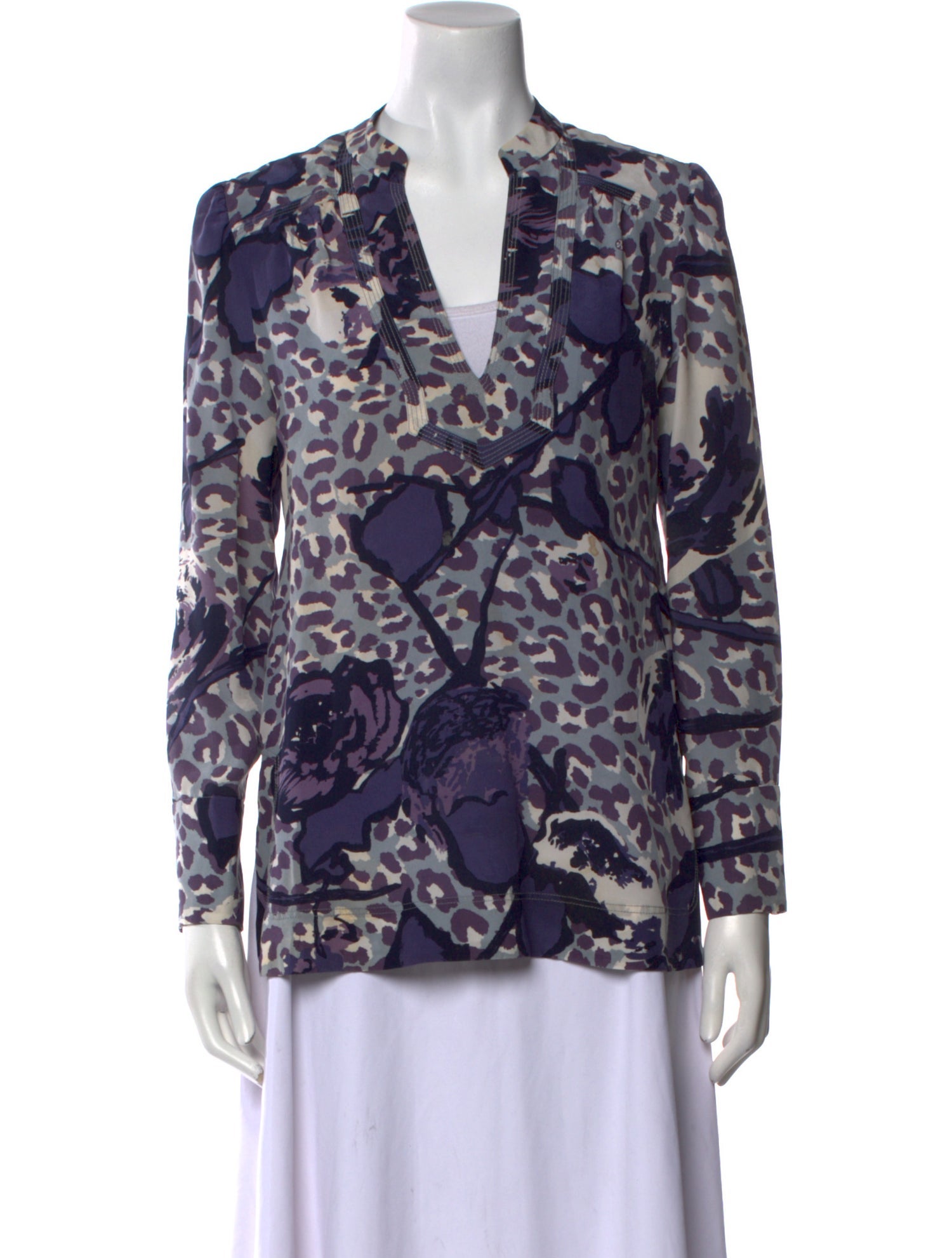 Tory Burch Silk Floral Print Blouse