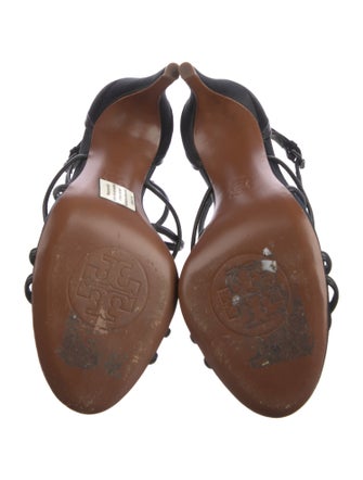 Tory Burch Satin Sequin Embellishments T-Strap Sandals