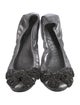 Tory Burch Leather Bow Accents Ballet Flats