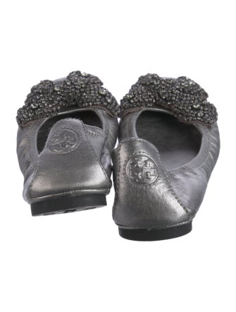 Tory Burch Leather Bow Accents Ballet Flats